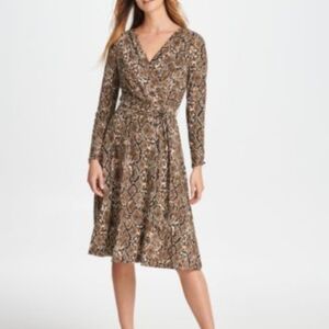 DKNY ANIMAL PRINT FAUX WRAP SZ 16